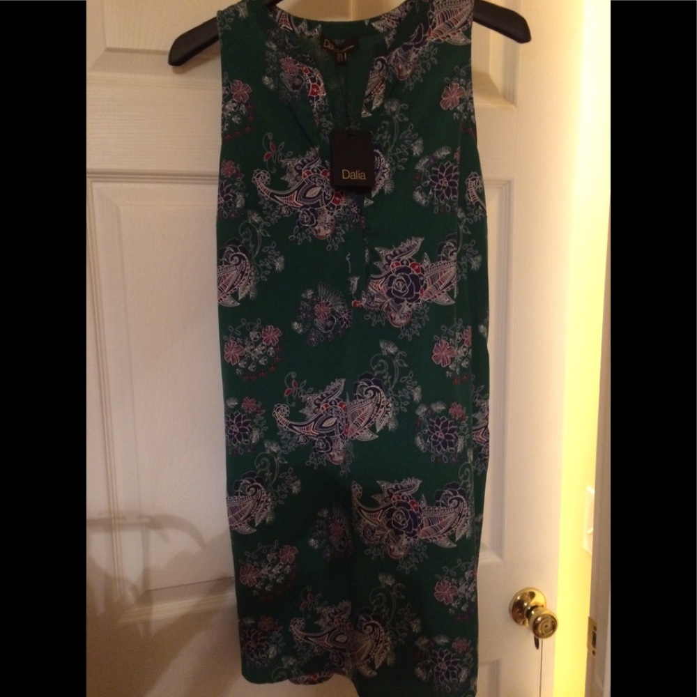 🆕 Dalia Green printed Shift Dress - Picture 4 of 5